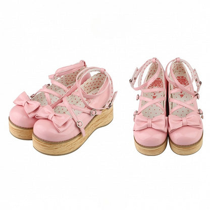Lolita Toe Shoes Platform Round Sweet - Pink Peach
