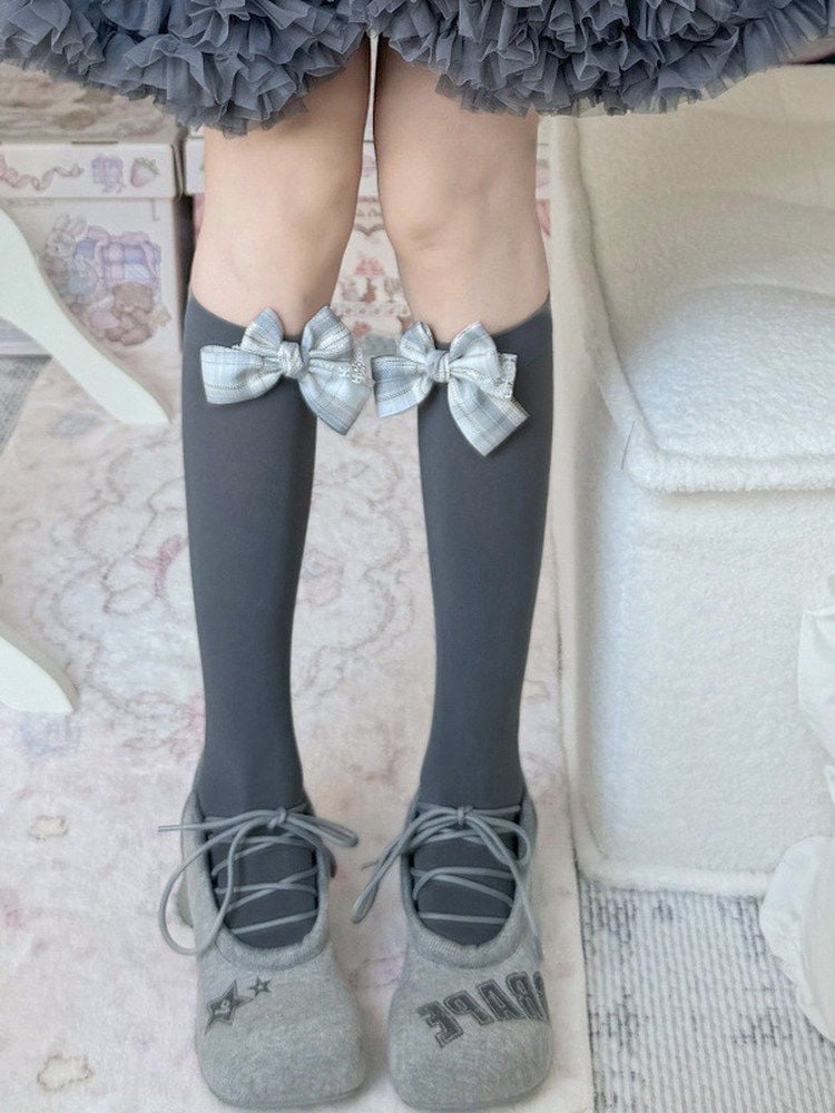 Beige Style with Lolita Accents (2 Colors: Stockings Bow