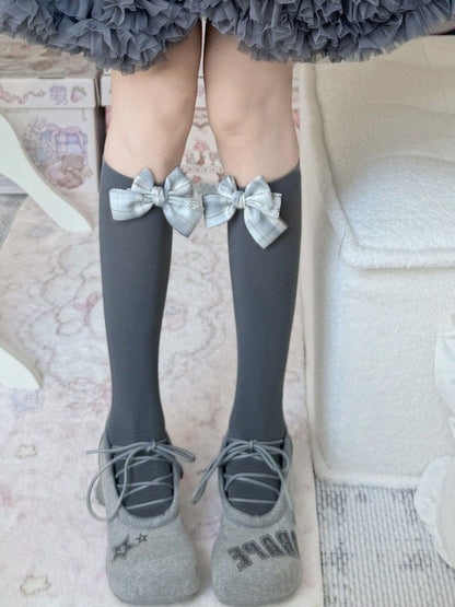 Beige Style with Lolita Accents (2 Colors: Stockings Bow