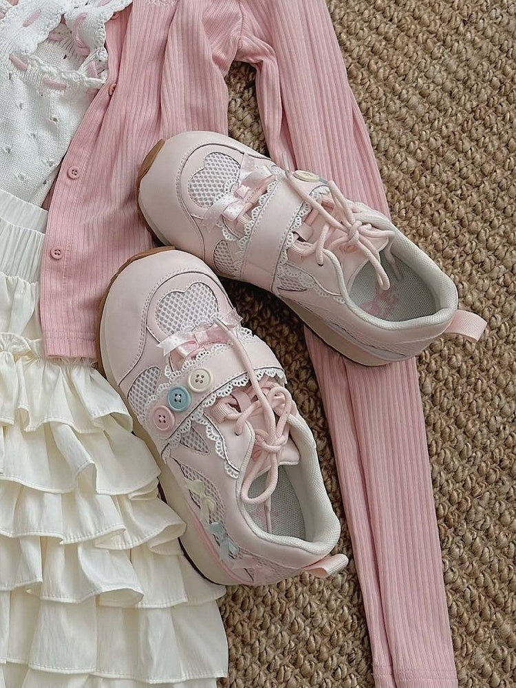 Accents - Sneakers Sweet Lolita Bow Pink