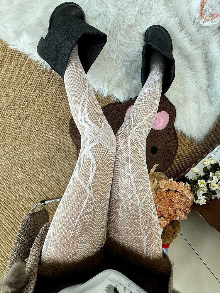 Pattern And Gothic Spider Tights Black Spiderweb