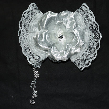 Floral 2 Options Hairclip Silver Design