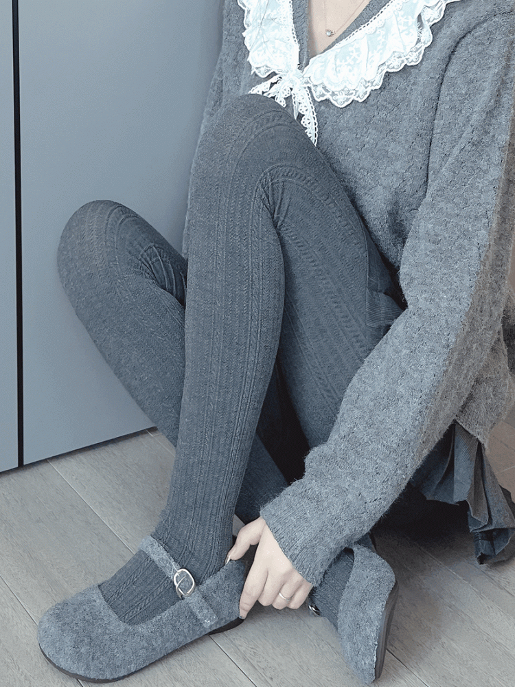 ライトグレー/ダークグレー/アプリコットタイツ