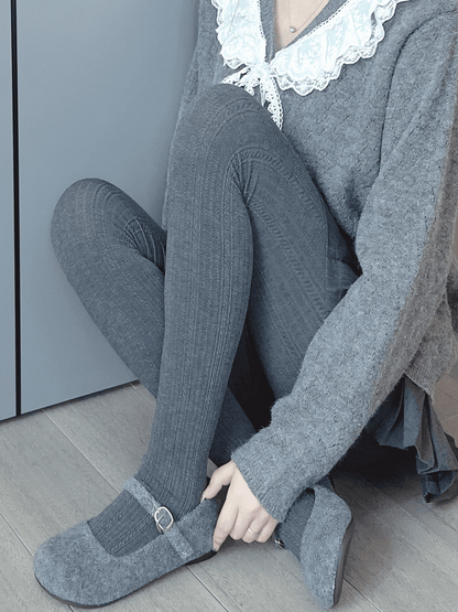 ライトグレー/ダークグレー/アプリコットタイツ