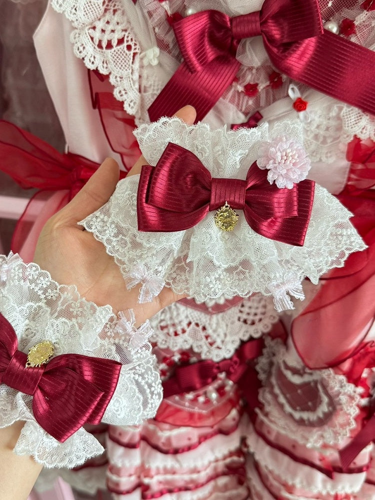 Rosa/Lila/Blau/Rot/Weiß Bowknot Design Handgelenk Manschetten Floral