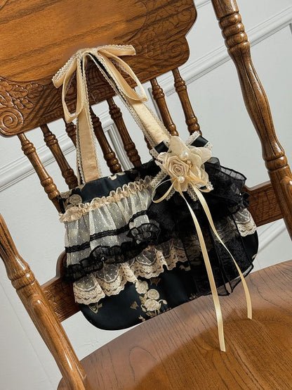 Black Silver Champagne Hand Bag /