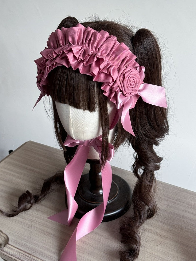 Lila/Rosa Haarband-Verzierungen mit Rüschen und Lolita-Rosette