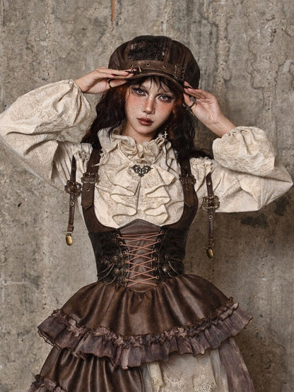 スタッドデザイン ブラウン ウェイストランド パンクハット