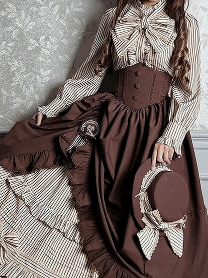 Embroidered Badge Lolita Gray/Brown