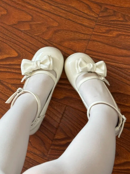 Snap White High-heel Elegant Janes Closure Lolita - Mary Toe Round