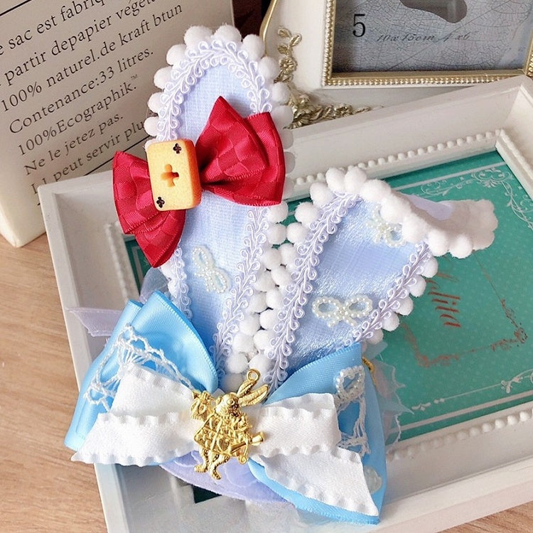 Wonderland Hat Vibes Options in Details Ears Bunny Alice 6 Mini Bowknot Alice