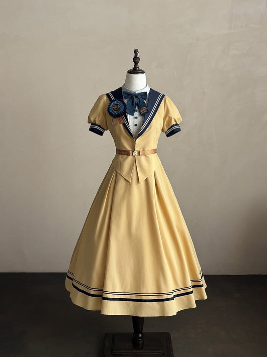 Yellow Sailor Collar Elegant Lolita Dress - LilyVow