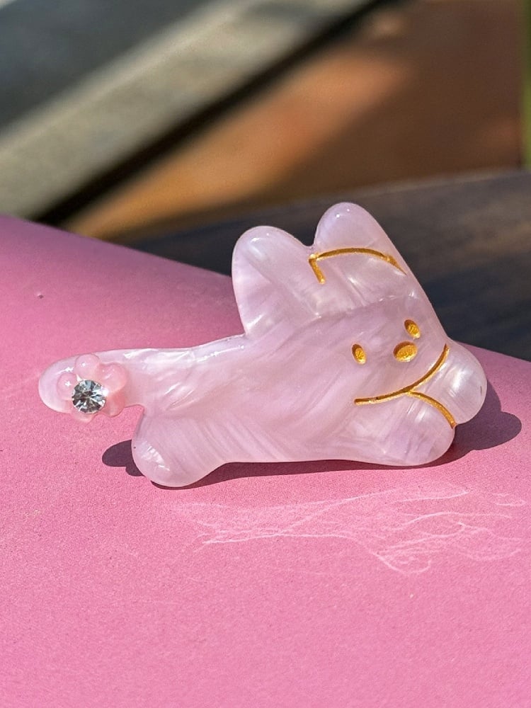 Puppy Rhinestone 4 Hairclip Decorated Color Options