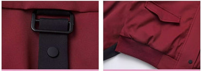 Red and Black Colorblock Sleeves Hooded Crop Jacket