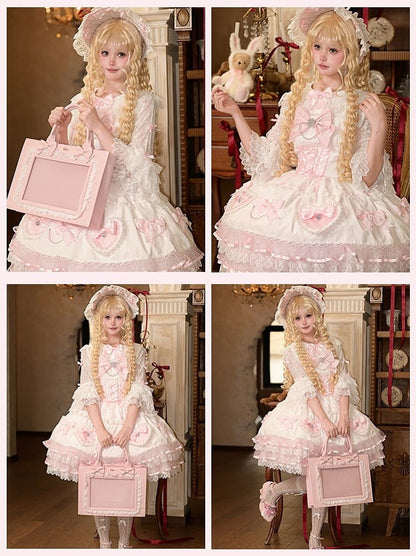 Lolita Bag Sweet Zipper Overlay Pink with Transparent Closure