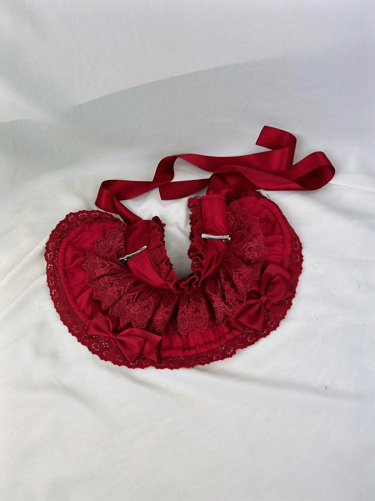 Ruffled Satin Bonnet (2 Color Options: Burgundy
