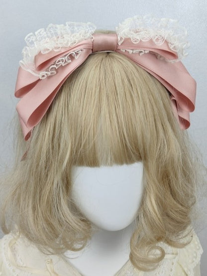 Dusty Lace KC Bow Pink Double-Layer