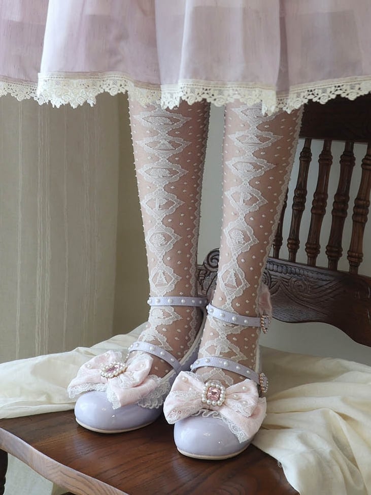 Abnehmbare, verzierte lila-rosa Perlen und polierter Strass