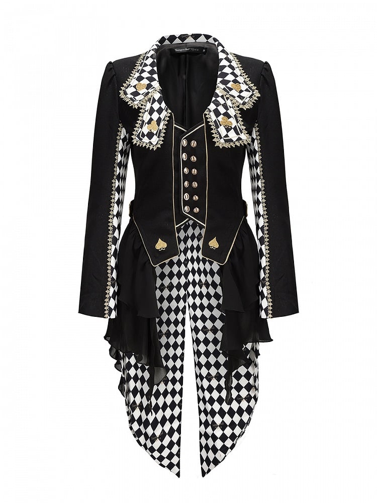 Aristocrat Lolita Wonderland Alice Black Ouji Checkered in Tailcoat Vibes