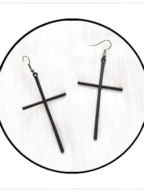 2-Color Gothic Style Cross Earrings - Mr. Cat