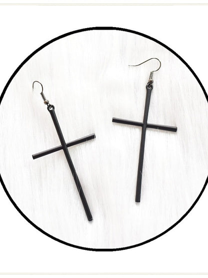 2-Color Gothic Style Cross Earrings - Mr. Cat