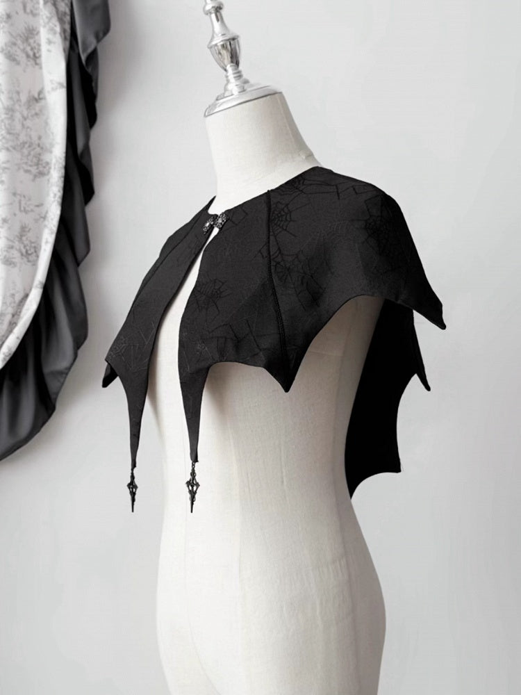 Cape Web Embroidery Black Gothic Halloween Lolita Spider Wing Bat with