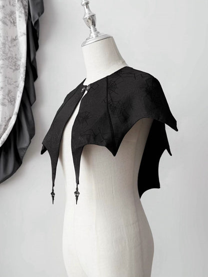 Cape Web Embroidery Black Gothic Halloween Lolita Spider Wing Bat with