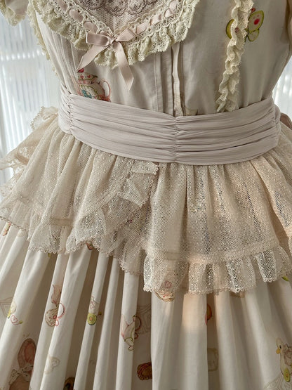 Bodice Toys Dress Embroidery Print Sleeves Teddy Lolita Short Sweet