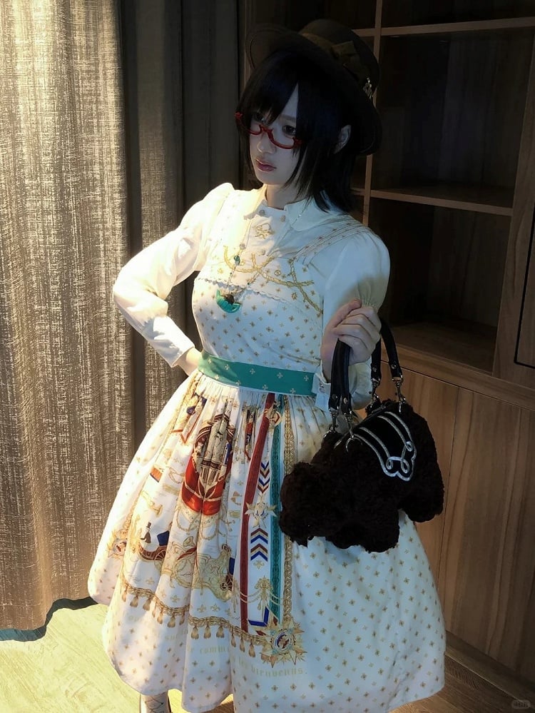 White Long Sleeve Smocked Waist Elegant Lolita Blouse - Crucis Universal Tailor Company