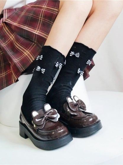 Options Heel Polished 2 Brown Style Lolita Square Uniform School Shoes Toe