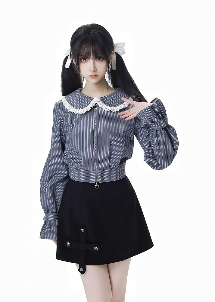 Black Cross Detail Skirt