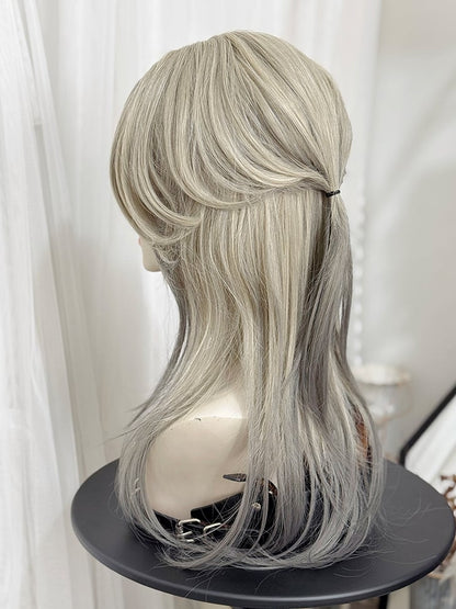45CM 王子スタイル ウィッグ グレー