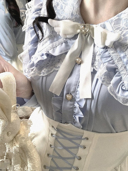 with Blouse Style Romance Lace Kei Jirai Dark | Pointed Chiffon