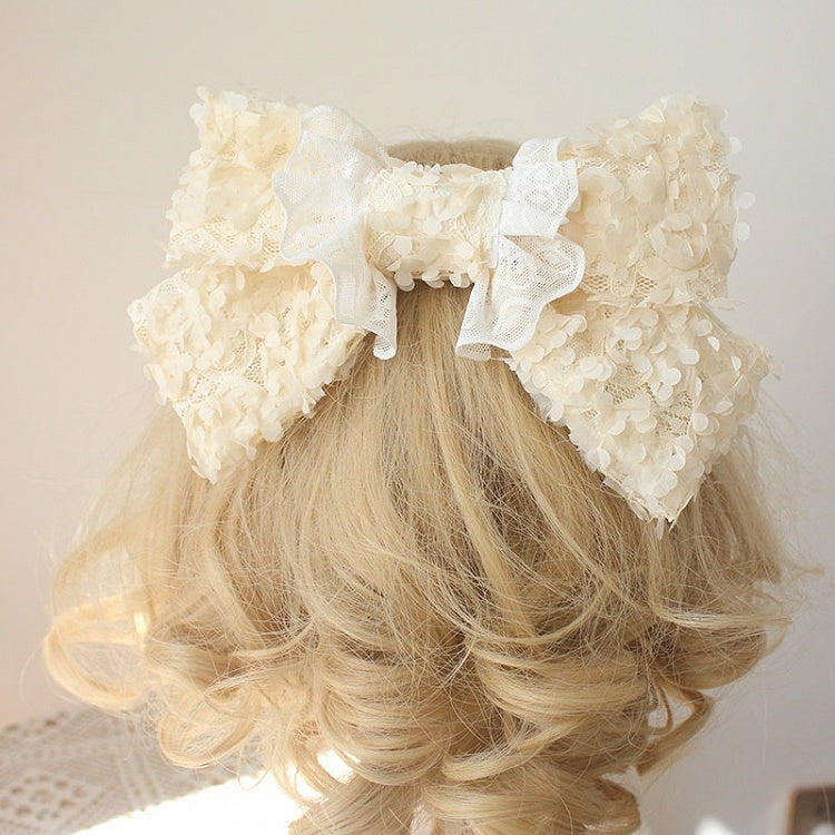 Bowknot Options Hairclip 5 Color Lace Design Trim Petal