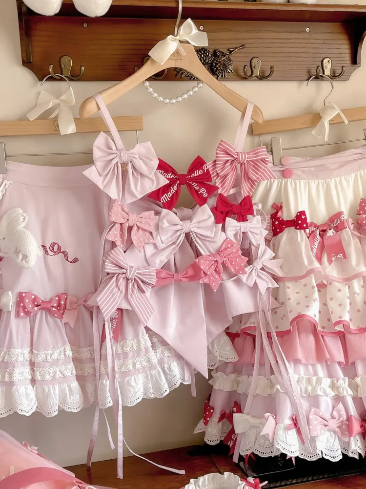 Back Lolita at Bow Top Decorated Cami Sweet Big Pink Bowknots