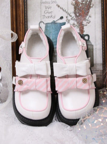Ribbon Shoes Platform Velvet Lolita