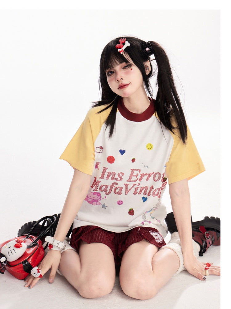 レッドナンバープリントレースプリーツスカート ワイン