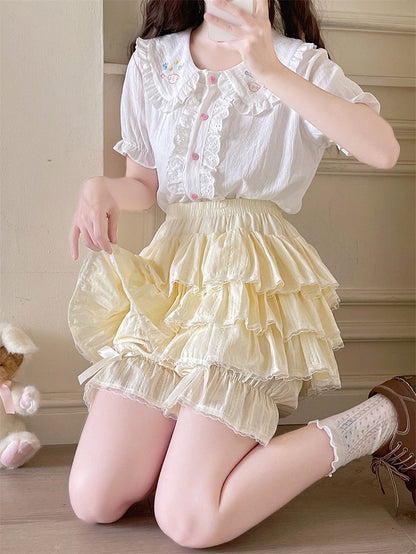Bloomers Multi-Layered Apricot Lolita Cotton