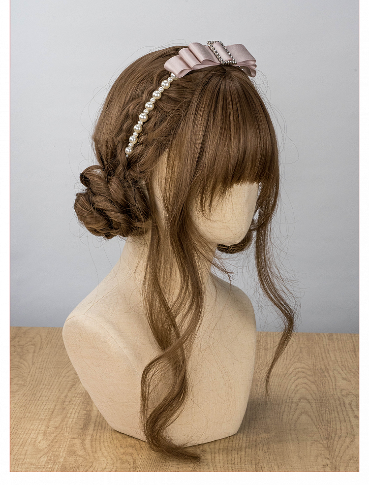 Beaded Square Kei Pink/Pink/Blue/Black Rhinestone Bow Dusty Jirai KC