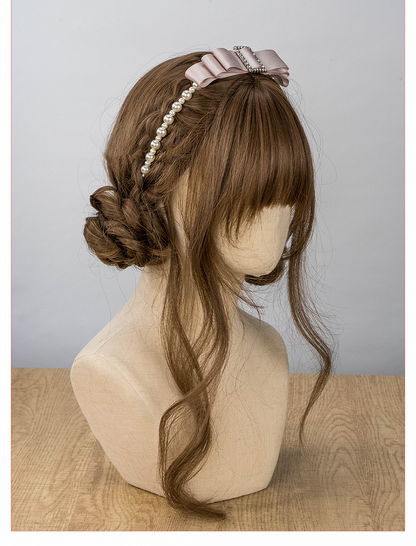 Beaded Square Kei Pink/Pink/Blue/Black Rhinestone Bow Dusty Jirai KC