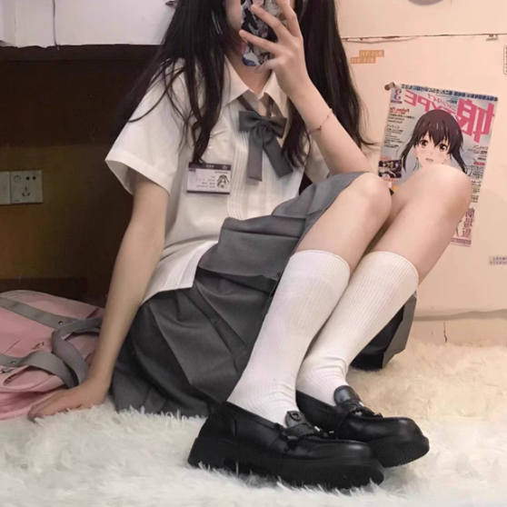 Gray Skirt 42CM /45CM JK Uniform Pleated Legnth