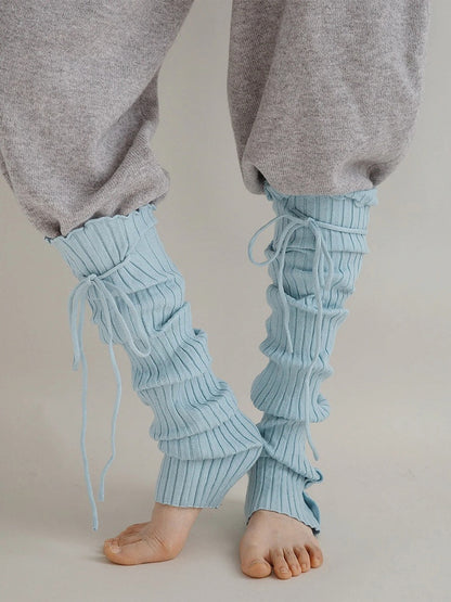 Ribbed (4 Leg Warmers Knit Colors) Tie-Up