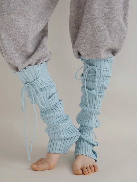 Ribbed (4 Leg Warmers Knit Colors) Tie-Up