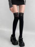 Spitzenstrümpfe mit Overknee-Besatz in Grau/Beige/Hellgrau/Weiß/Schwarz/Dunkel
