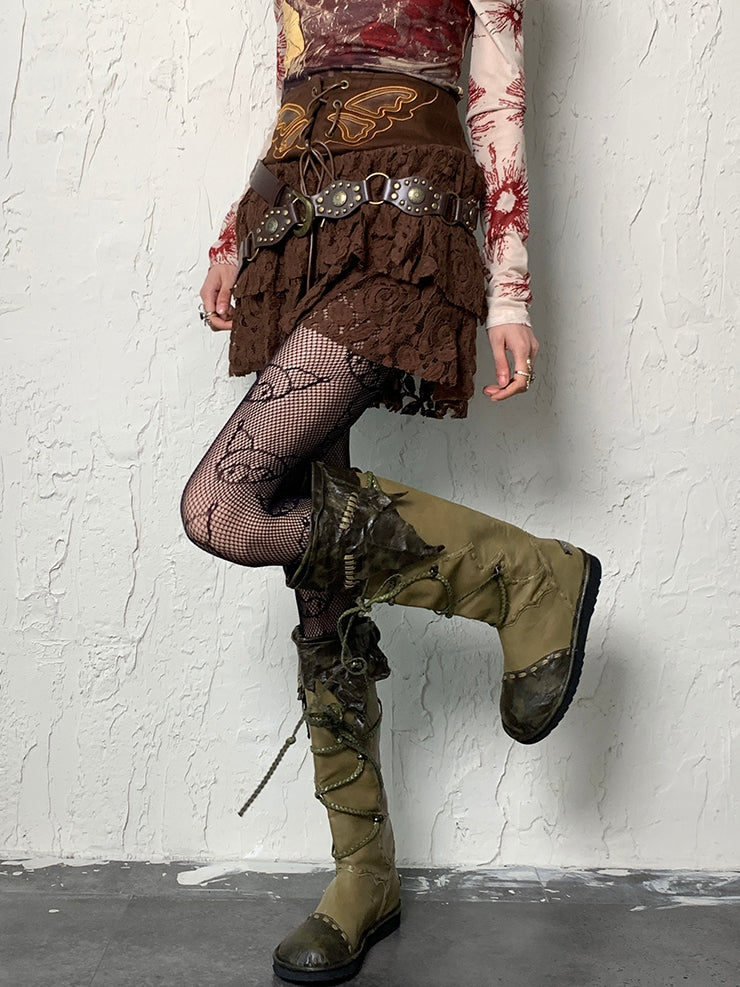 Design Tights Black Y2K Fishnet