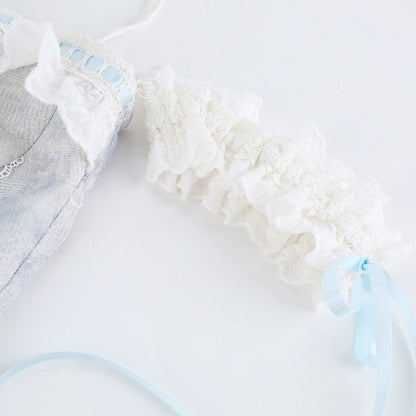 Light Blue Halter Corset with Lace - serendipity