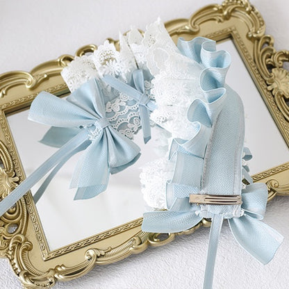 Bowknot Hairband Lolita Lace Light Bonnet-style Sweet Blue