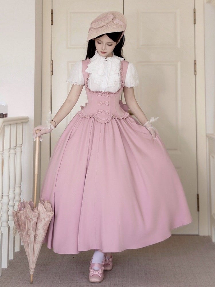 Büste Kleid Rand Rosa Unter Gewelltem Pullover Rock Rüschen Lolita Trimmen Klassisch Elegant