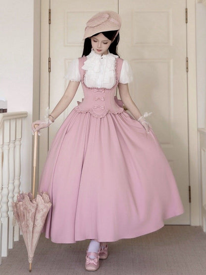 Büste Kleid Rand Rosa Unter Gewelltem Pullover Rock Rüschen Lolita Trimmen Klassisch Elegant