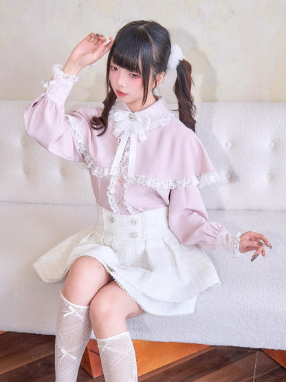 ウエストホワイト ジライケイ ハートラインストーン ハイスカート ツイード